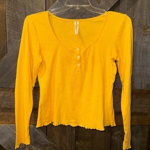 Anthropologie Golden Long Sleeve Top, Size Medium